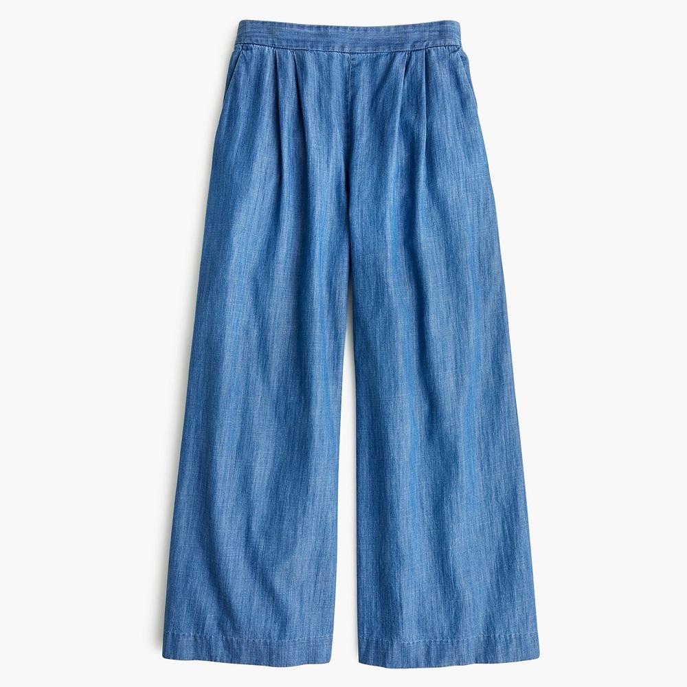 J. Crew wide leg crop chambray pant